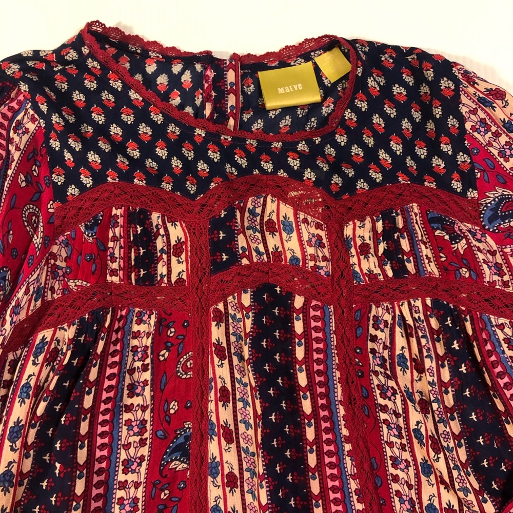 NWT Anthropologie Maeve Gretchen Patchwork Blouse 4 - Picture 12 of 15